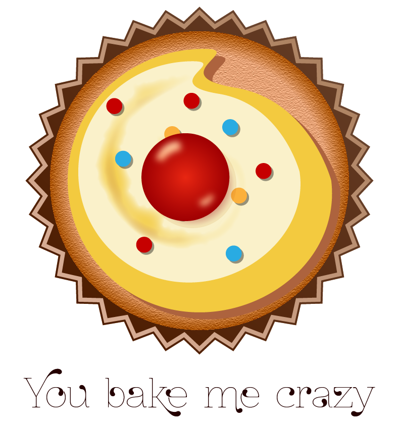 You Bake Me Crazy Yellow Valentines Day Themed Stickers